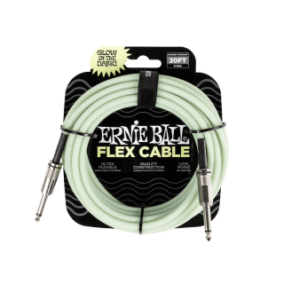 Ernie Ball P06437 Flex Instrument Cable Straight/Straight 20ft - Glow in Dark